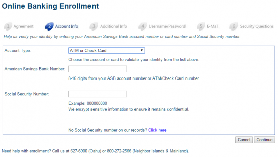 ASB Online Banking Enroll - Step 3