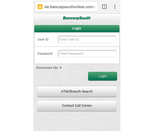BancorpSouth Mobile Login - 2
